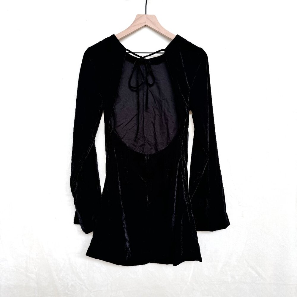 NWOT Free People Chelsey Velvet Open Back Mini Dress - Picture 7 of 8